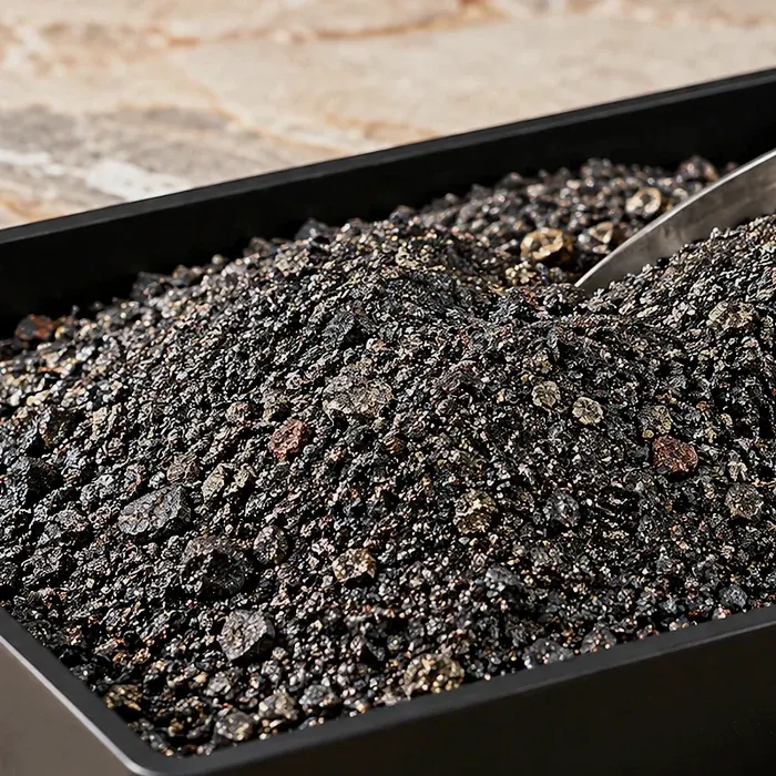 Mineral concentrate material close-up