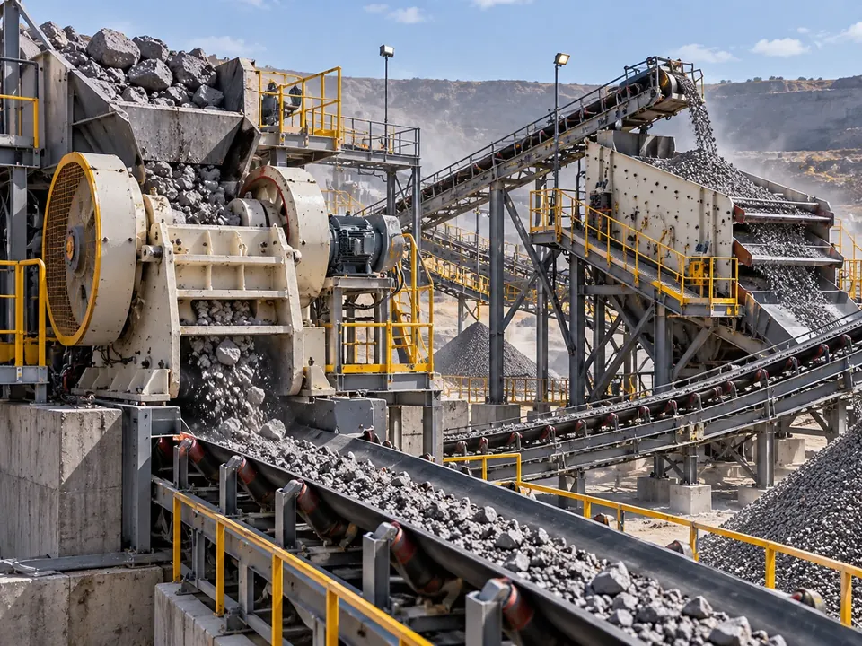 Rock crushing and screening circuit
