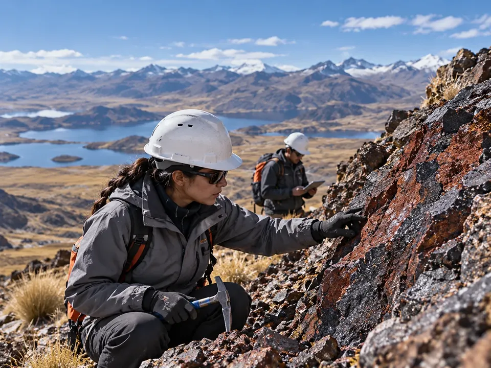 Representative field survey of iron-rich outcrop in southern Peru